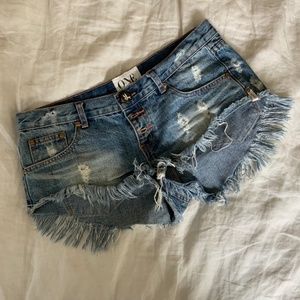 One Teaspoon Size 29 Jean Shorts Cutoffs Frayed